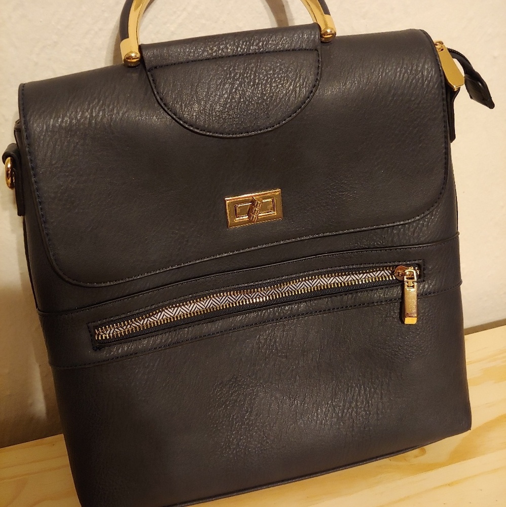 Navy Backpack Purse